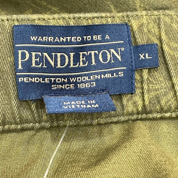NWT Pendleton Canvas Pants Women's XL Olive Floral Olive Green Drawstring NEW - Picture 8 of 10